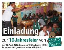 10-Jahresfeier von Kindern eine Chance